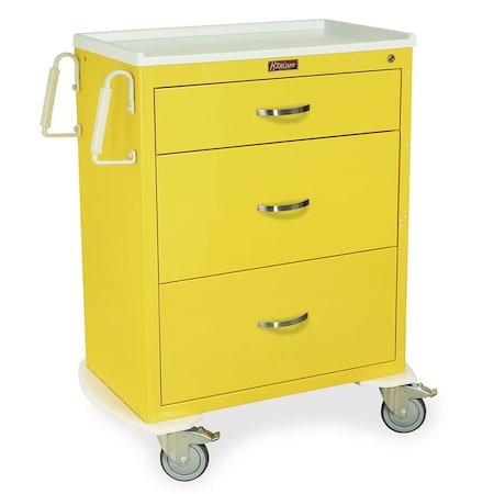 Harloff Tall Isolation Cart, Standard Width, Three Drawers, Standard Key Lock MDS3030K03